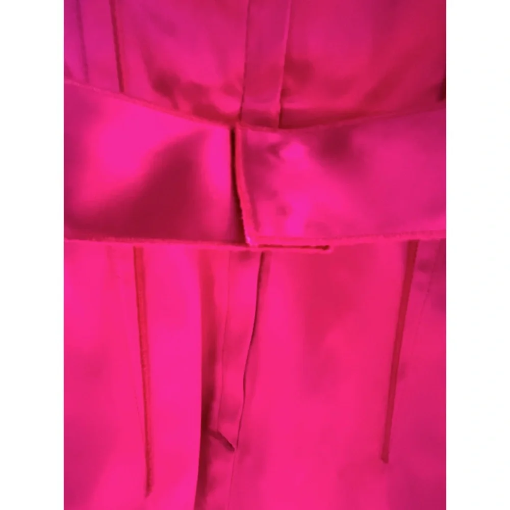 💝 Dolce & Gabbana Magenta Satin Sleeveless Belted Cocktail Dress 💝 - Picture 6 of 12
